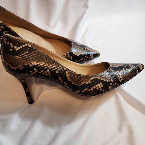 LAUREN RALPH LAUREN SIZE 8B SNAKESKIN 3" HEELS CLASSY SOPHISTICATED WORN ONCE - Picture 9 of 9